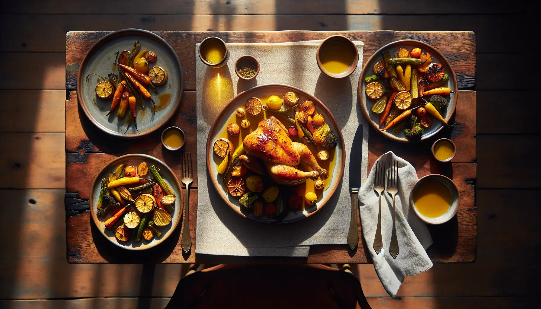 Honey-Mustard Glazed Chicken with Roasted Autumn Vegetables plated