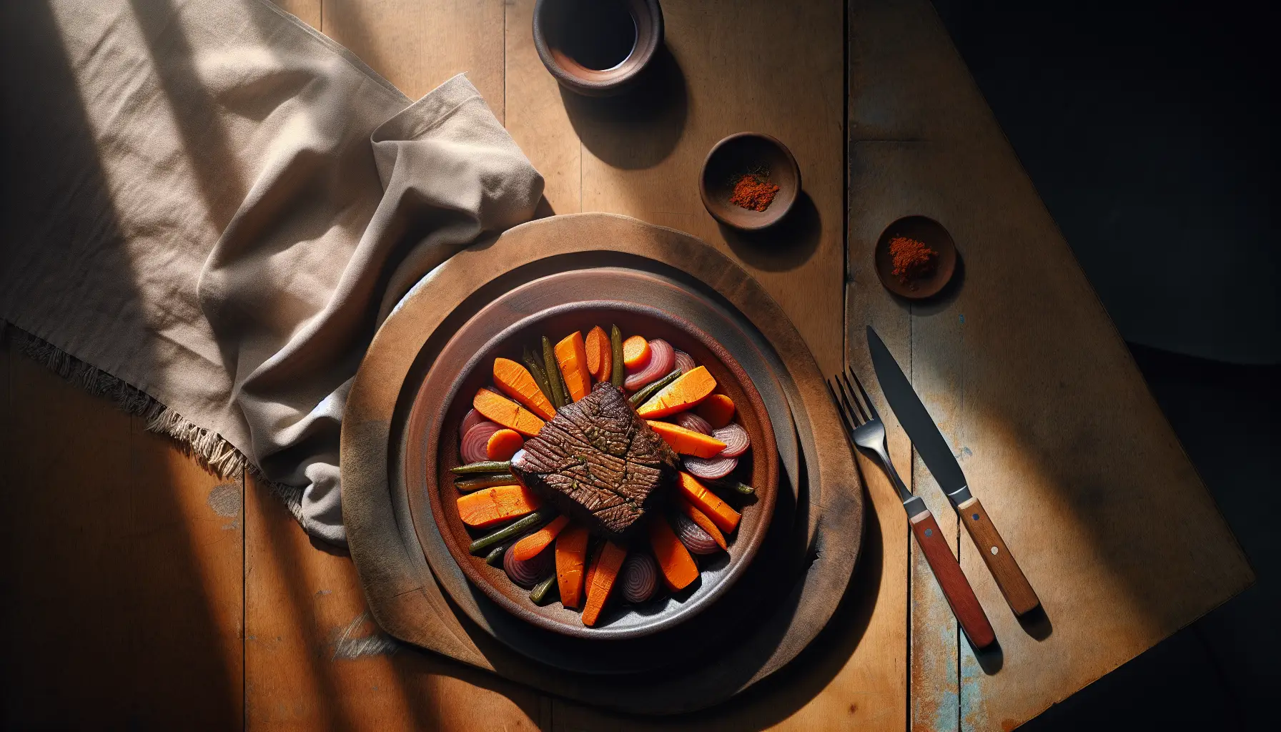 Pressure-Cooked Indonesian Beef Semur with Sweet Potatoes plated