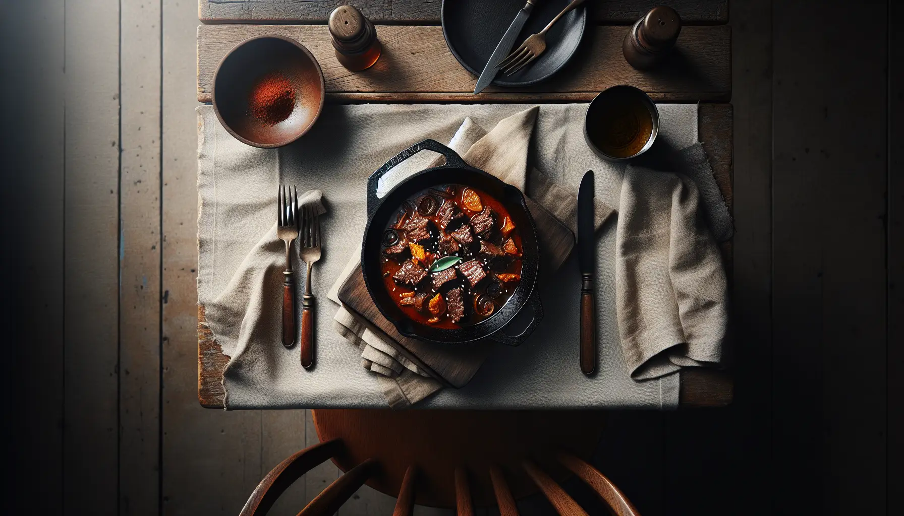Indonesian Beef Rendang Skillet Braise plated