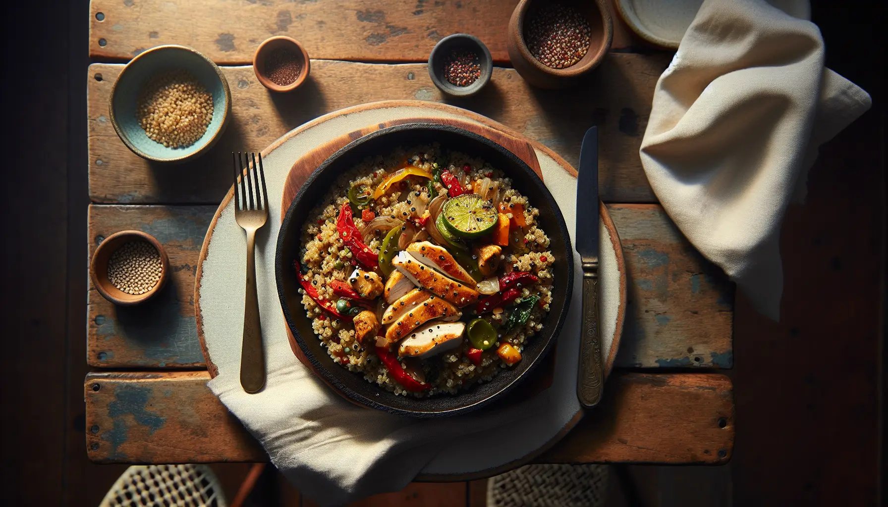 Peruvian Quinoa and Chicken Skillet Supper plated
