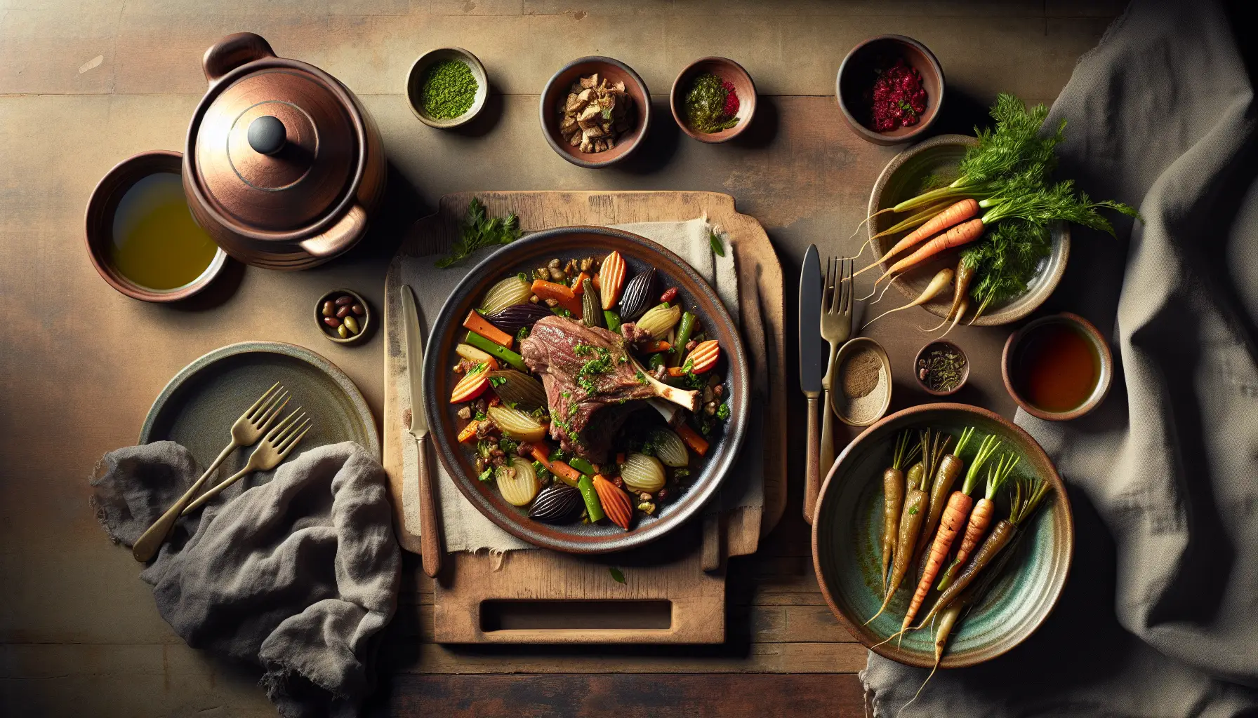 Lebanese Pressure-Cooked Lamb with Seasonal Root Vegetables plated