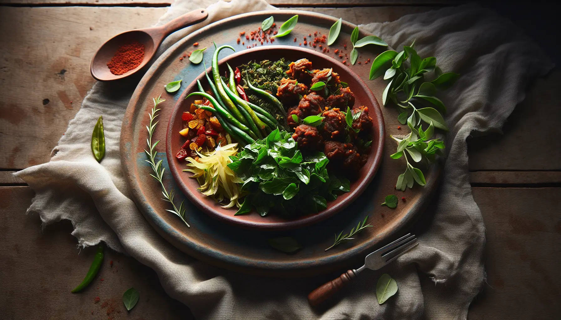 Ethiopian-Inspired Spiced Chicken Tibs with Seasonal Greens plated