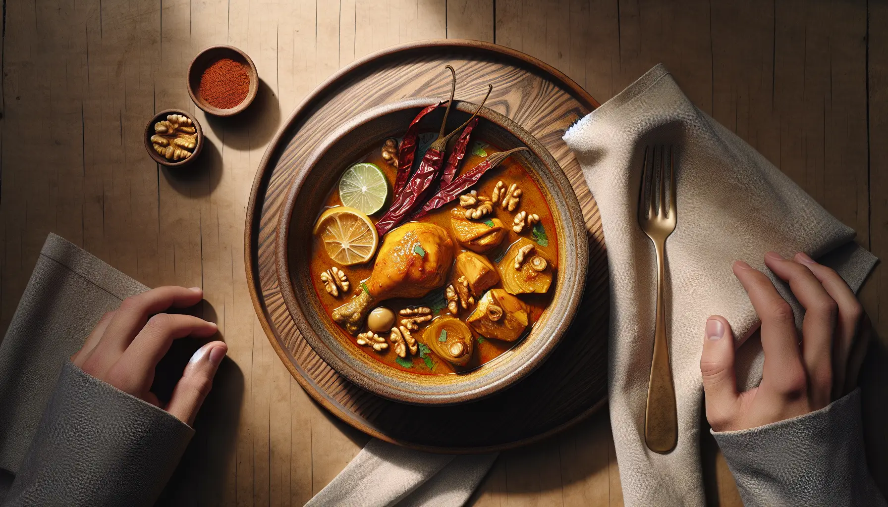 Aji de Gallina - Peruvian Chicken Stew with Spicy Walnut Sauce plated