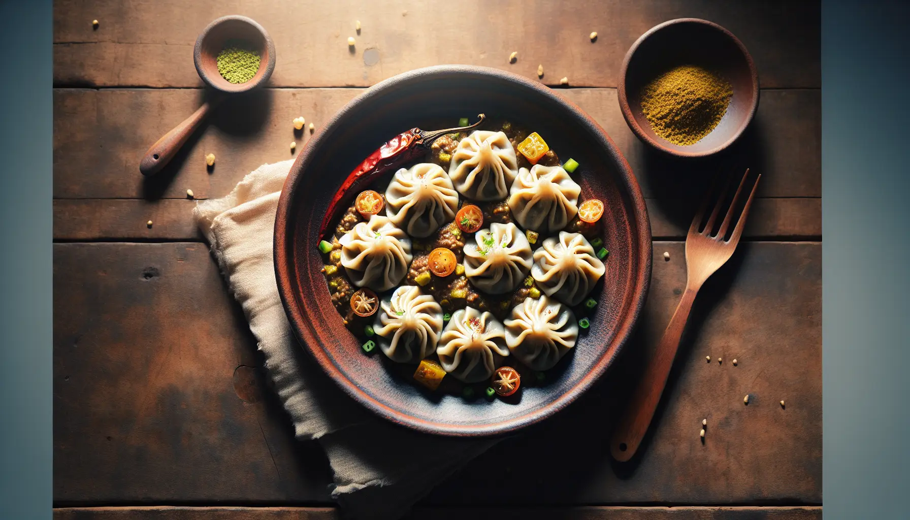 Slow-Braised Ethiopian Kitfo Dumplings plated