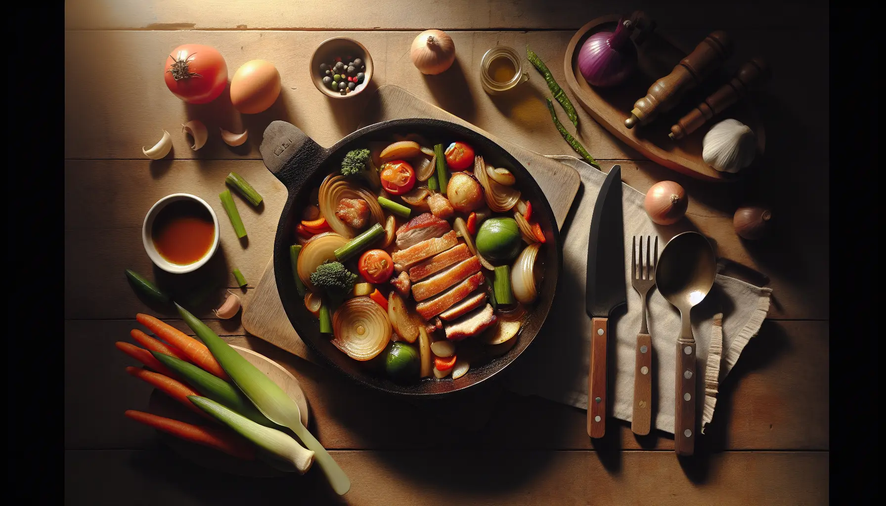 Filipino Pork and Vegetable Skillet Supper plated
