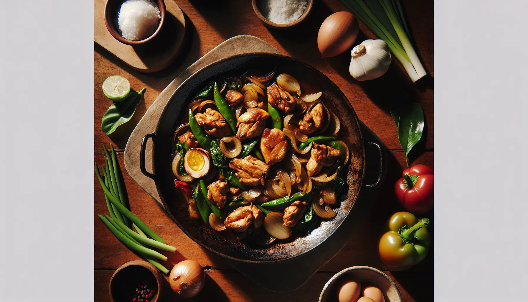 Filipino Chicken Adobo Stir-Fry Skillet plated