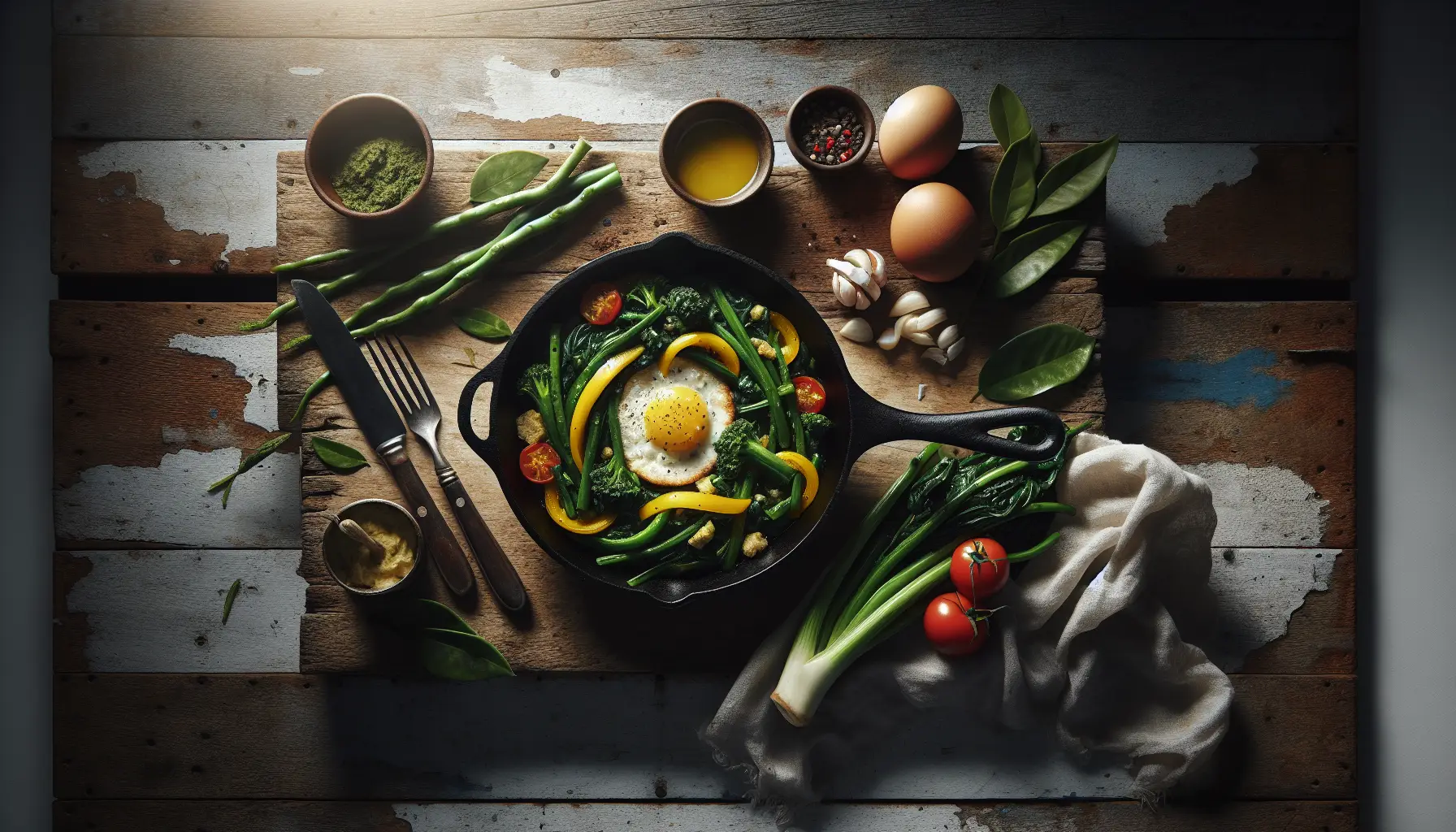 Caribbean Callaloo and Saltfish Skillet plated