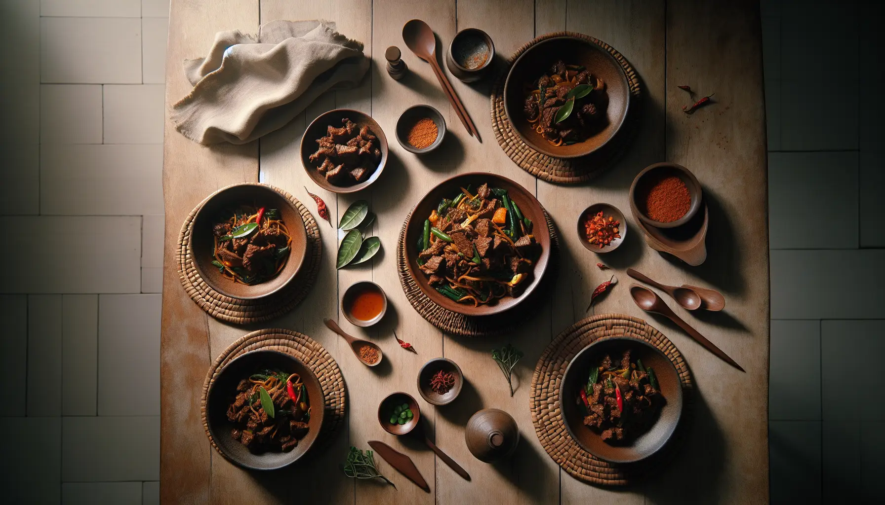Indonesian Spicy Beef Rendang Stir-Fry plated