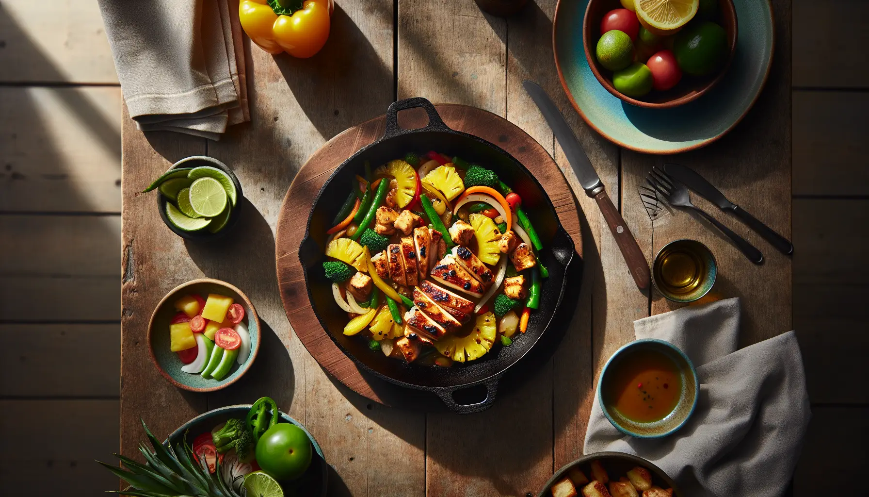 Caribbean Pineapple Chicken Stir-Fry plated