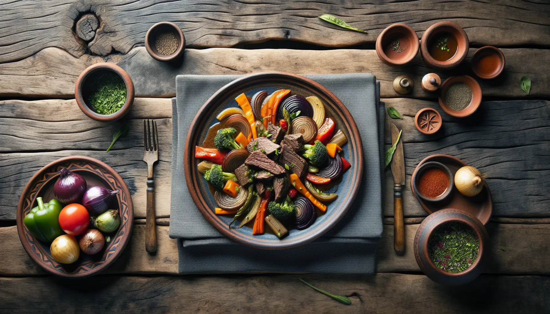 Peruvian Slow-Braised Beef Seco with Seasonal Vegetables plated