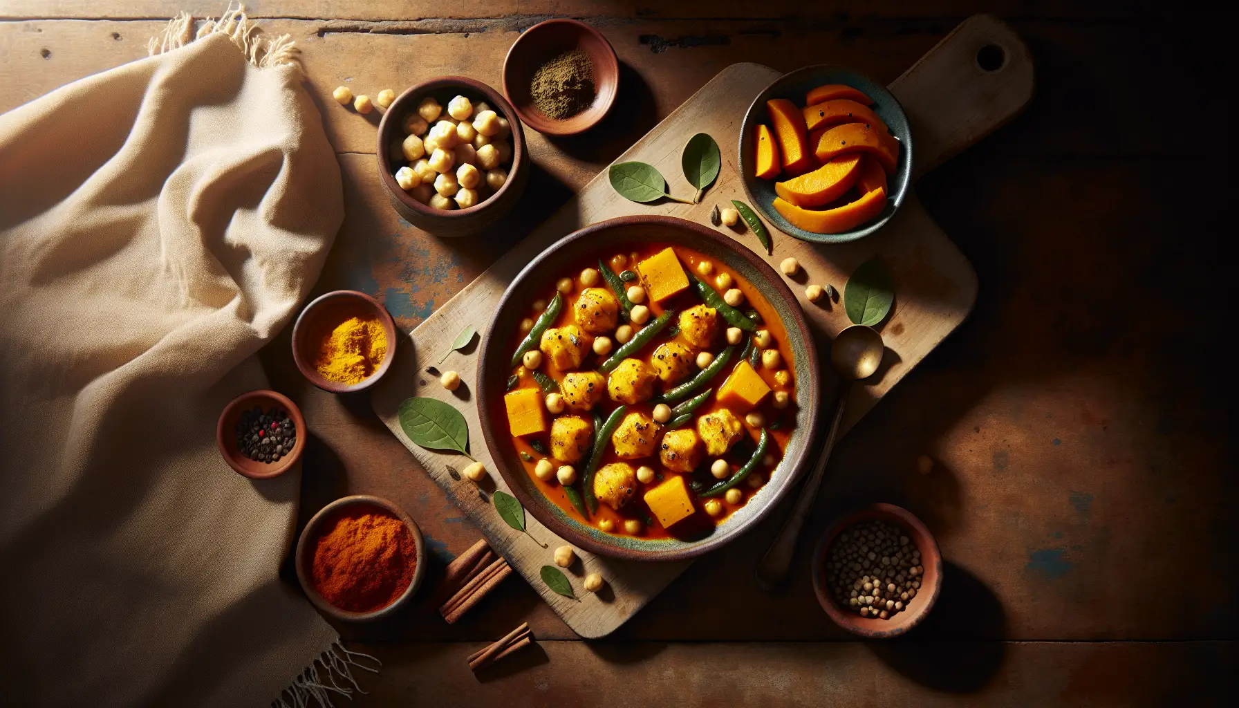 Caribbean Pumpkin and Chickpea Stew with Spiced Dumplings plated
