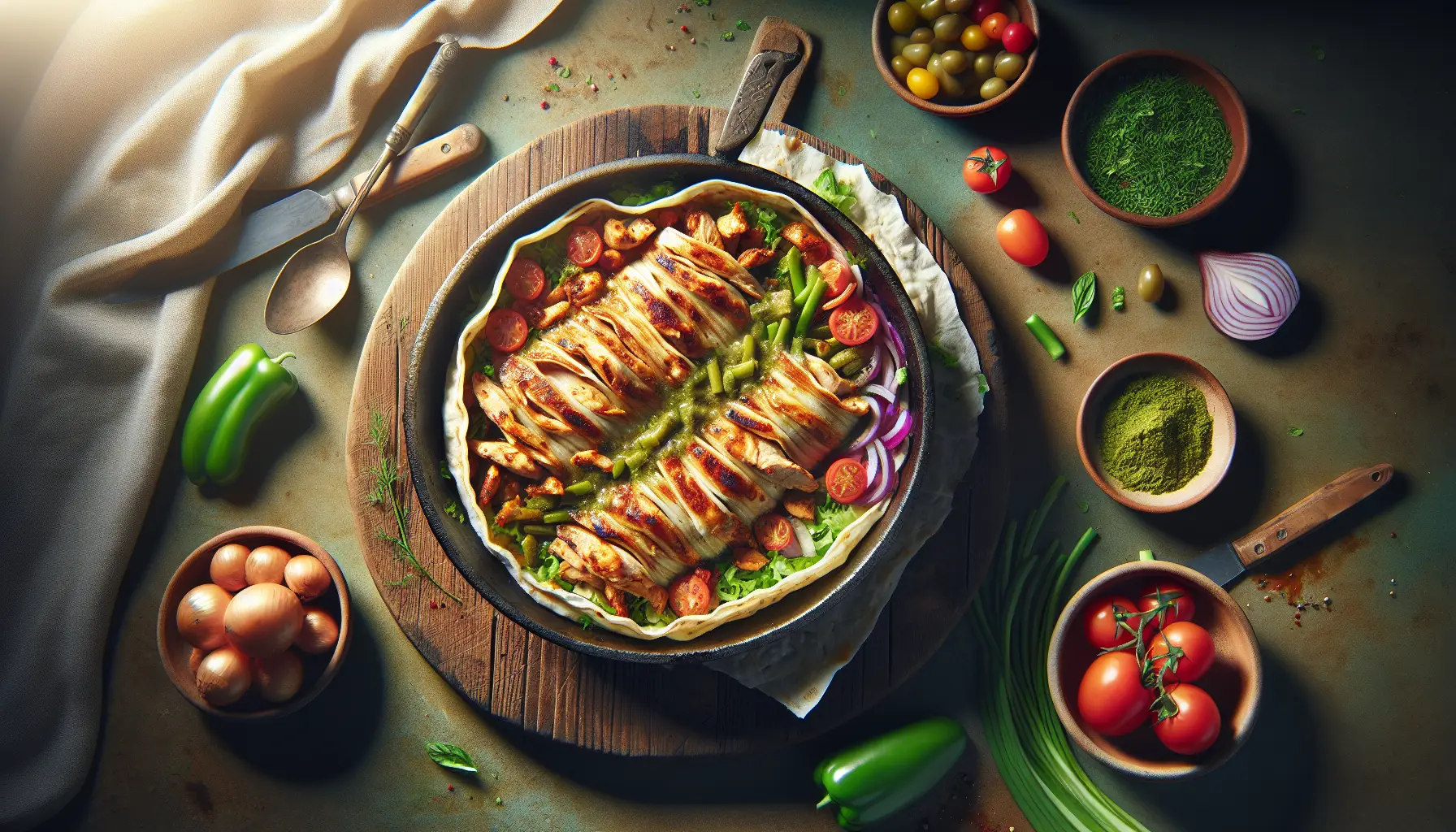 Pressure-Cooked Lebanese Chicken Shawarma Skillet plated