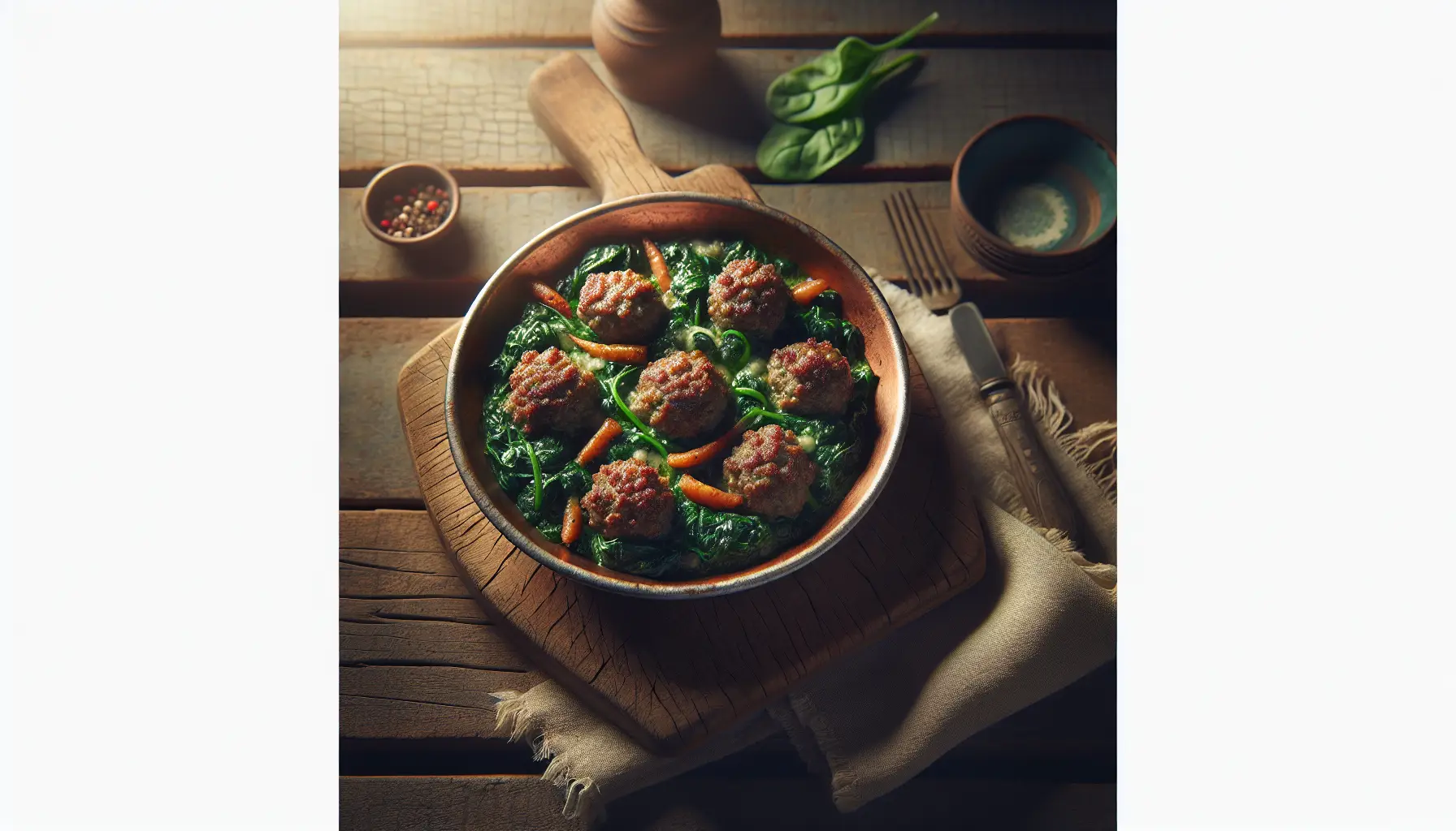 Lebanese Lamb and Spinach Kibbeh Stir-Fry plated
