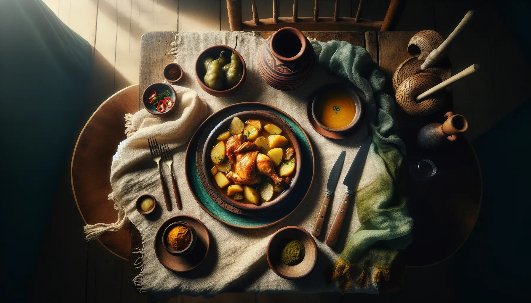 Peruvian Chicken and Potato Stew with Aji Amarillo plated