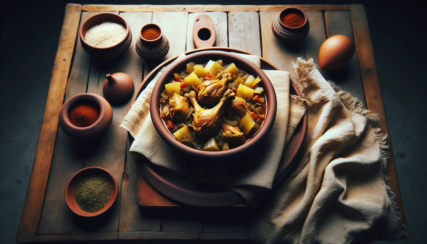 Ethiopian Doro Wat-Inspired Poached Chicken Stew plated