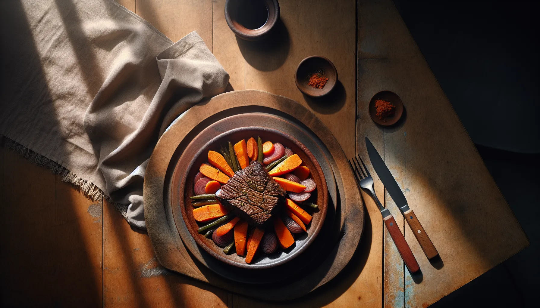 Pressure-Cooked Indonesian Beef Semur with Sweet Potatoes plated