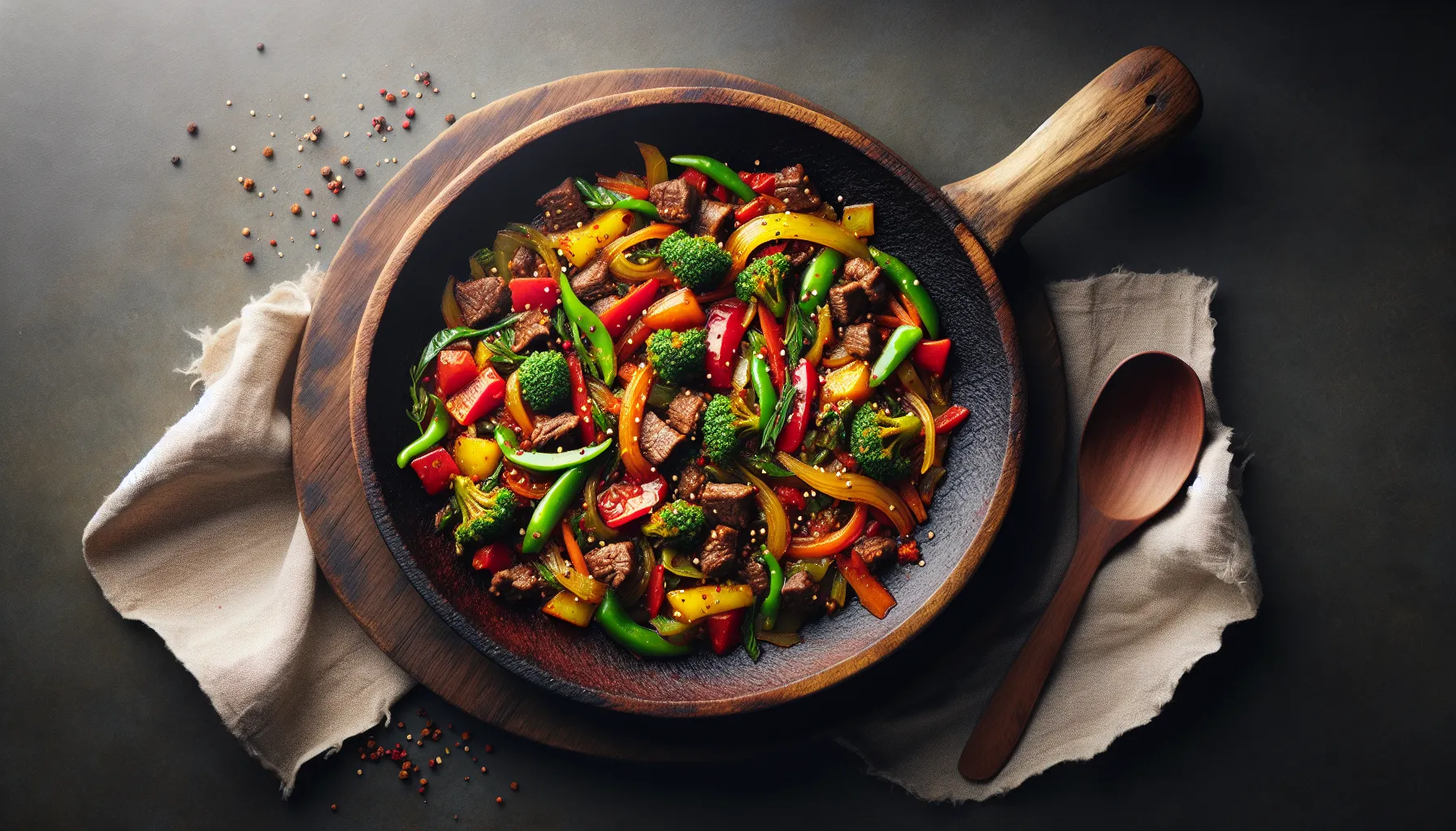 Ethiopian-Inspired Spiced Vegetable and Beef Stir-Fry Skillet plated