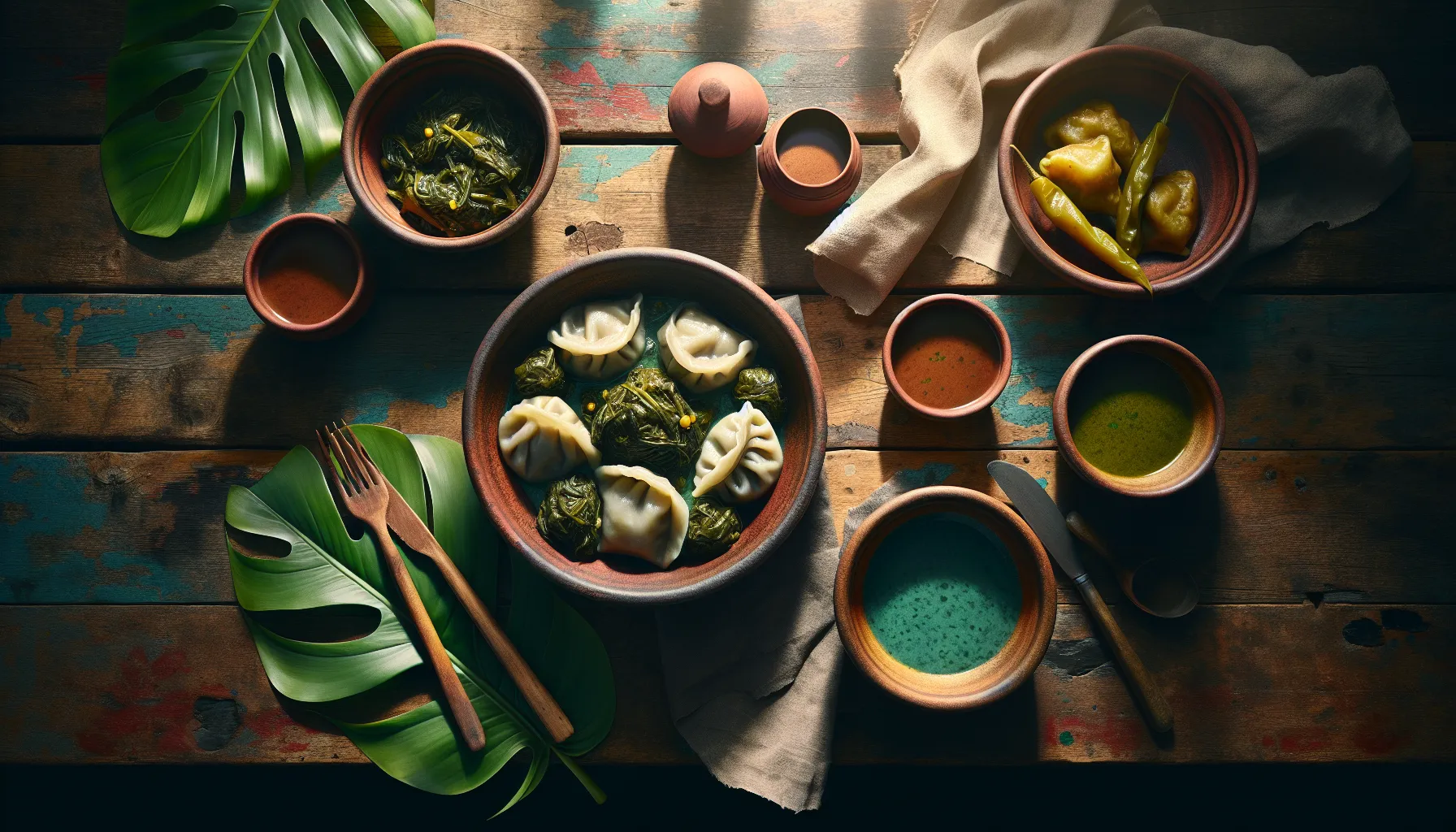 Caribbean Steamed Callaloo and Saltfish Dumplings plated