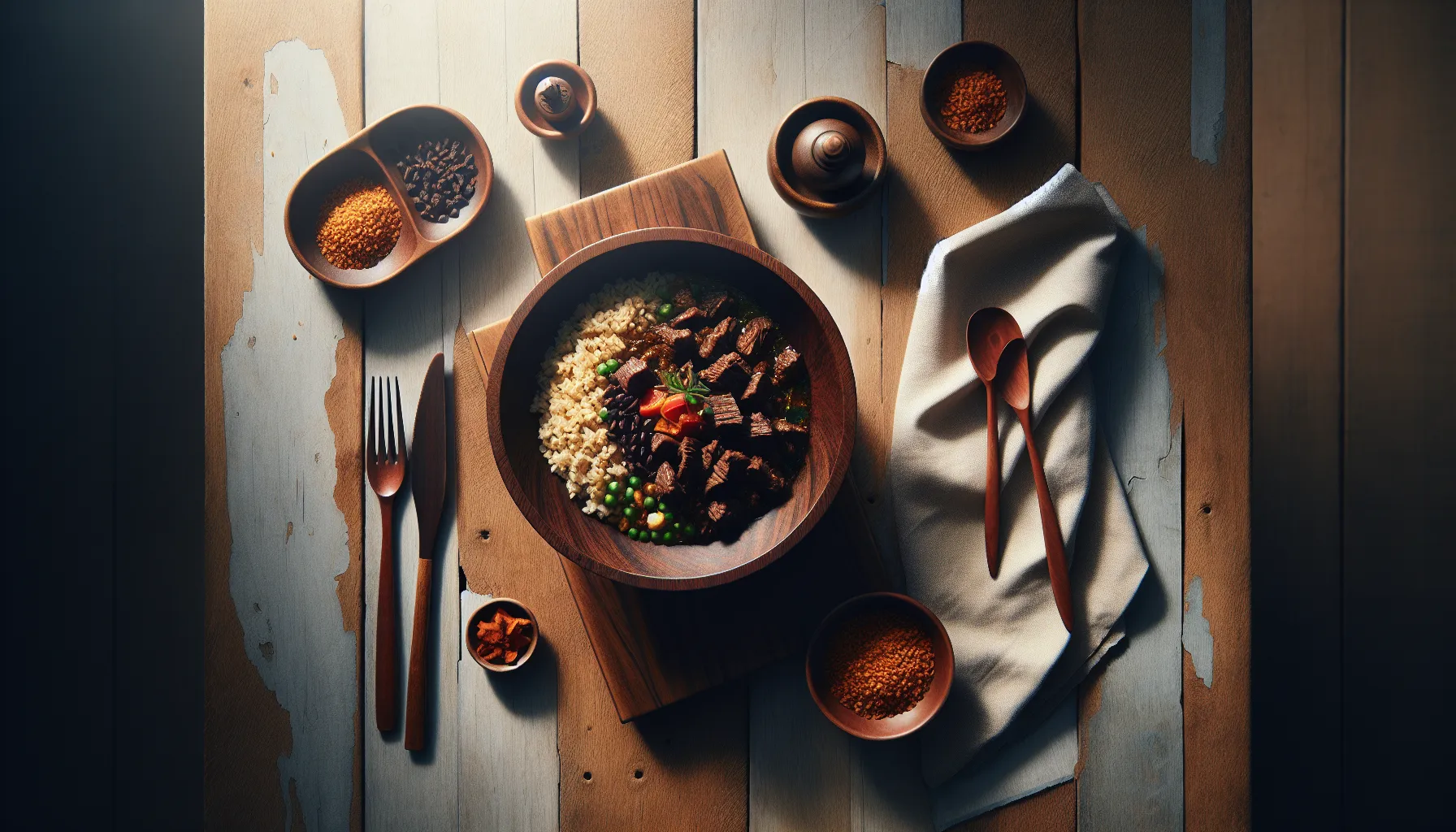Indonesian Slow-Braised Beef Rendang Grain Bowl plated