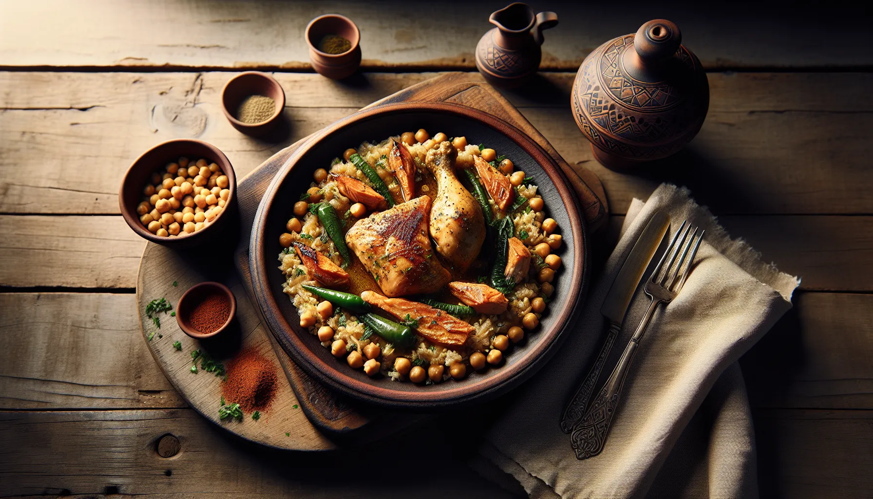 Pressure-Cooked Lebanese Chicken with Chickpeas and Sumac plated