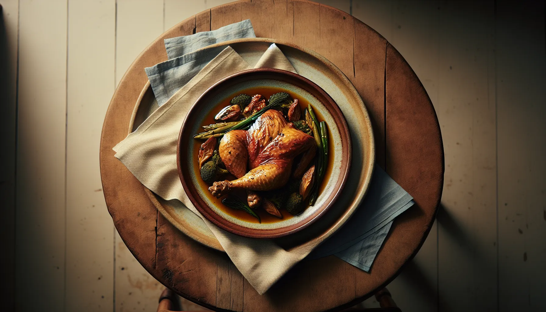 Slow-Braised Indonesian Chicken Semur plated