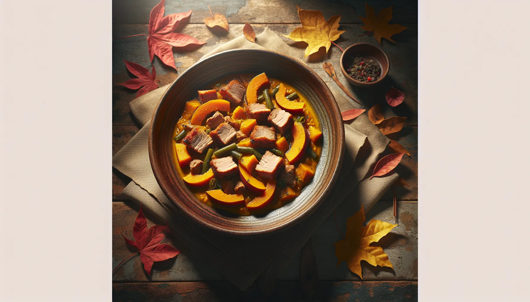 Caribbean Pumpkin Stew with Pork plated