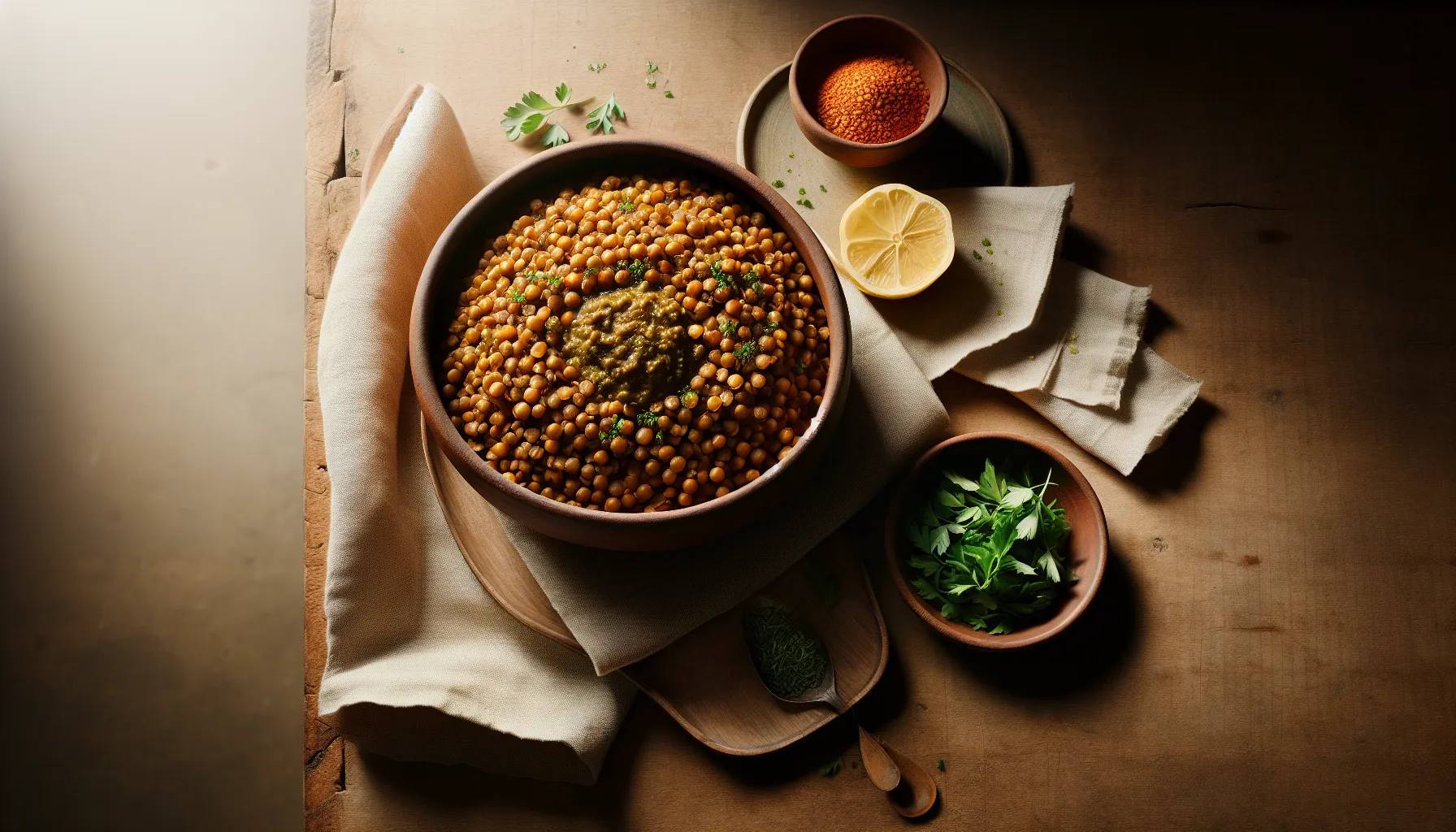 Spiced Ethiopian-Inspired Pressure Cooker Lentil Grain Bowl plated