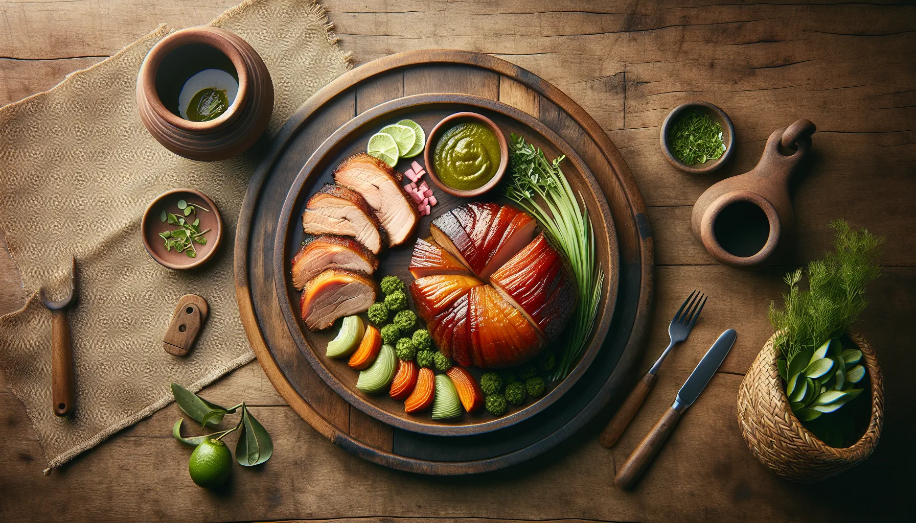 Peruvian-Style Pressure Cooked Pork with Aji Verde Sauce plated