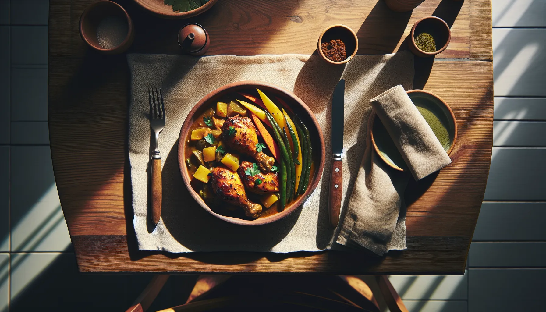 Jamaican Brown Stew Chicken plated