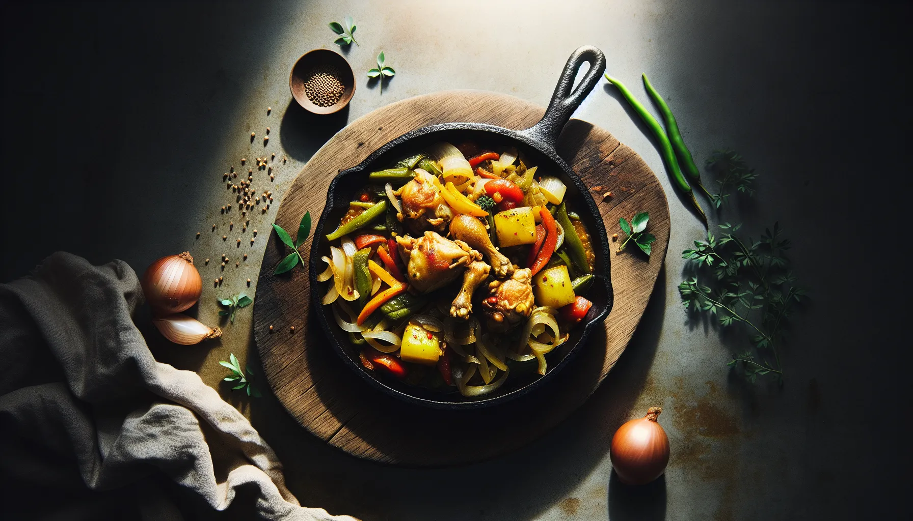 Ethiopian-Inspired Steamed Chicken and Vegetable Skillet plated