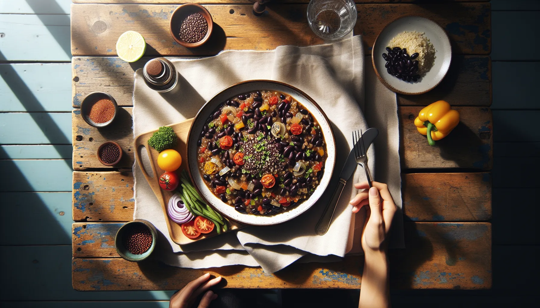 Caribbean Black Bean and Quinoa Stew plated