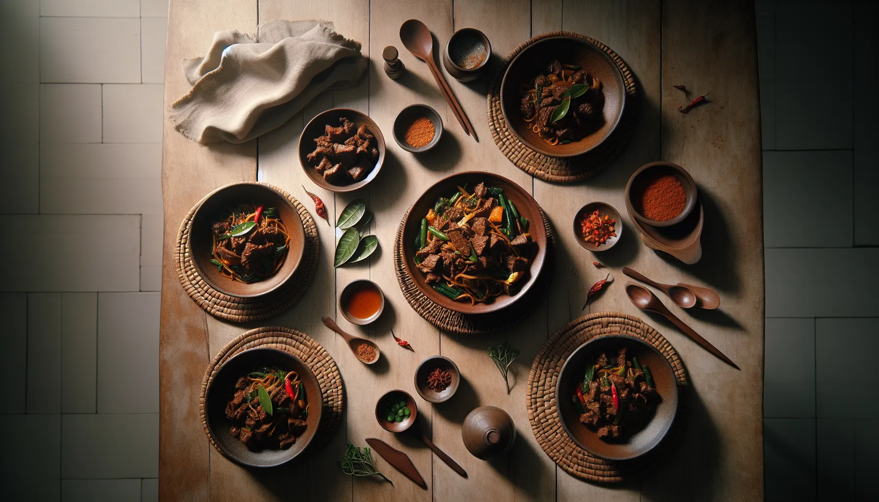 Indonesian Spicy Beef Rendang Stir-Fry plated