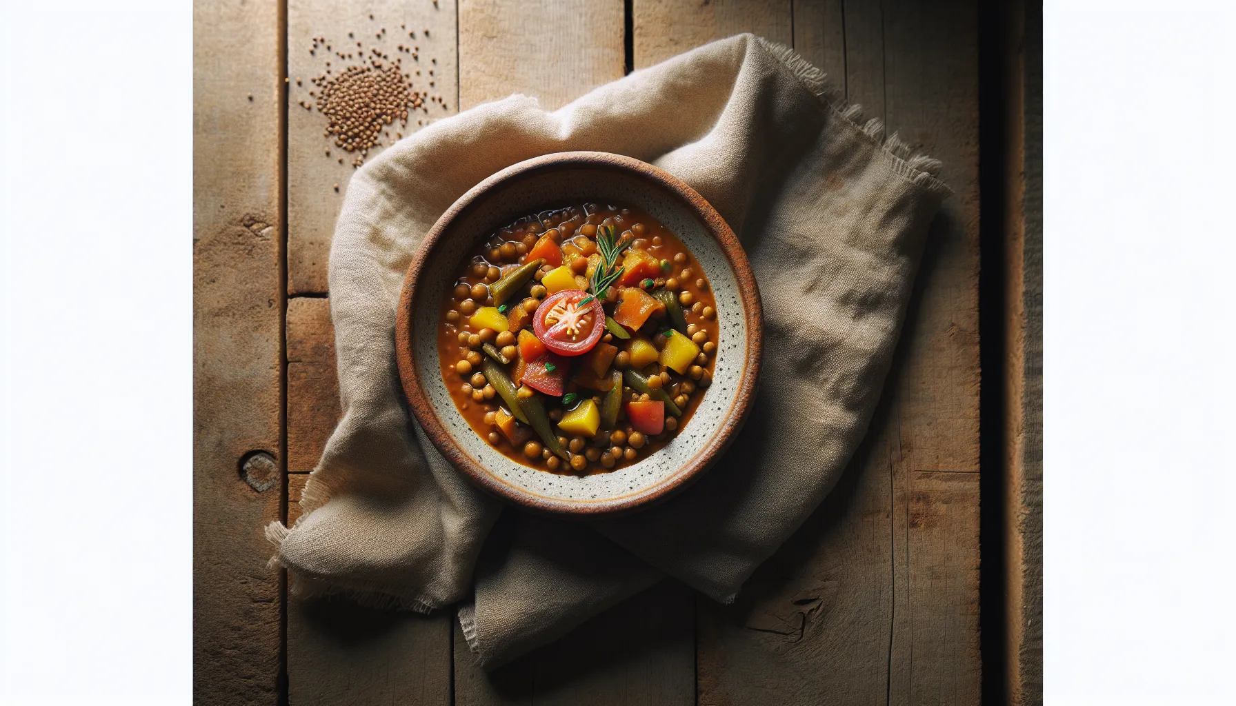 Ethiopian Poached Lentil and Vegetable Stew plated