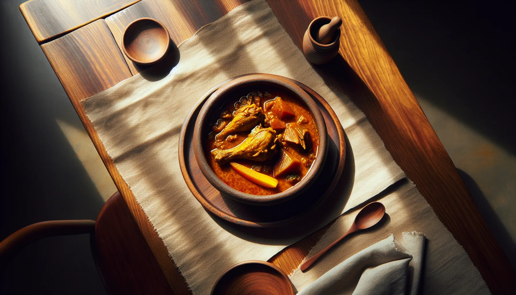 Doro Wot (Ethiopian Spiced Chicken Stew) plated