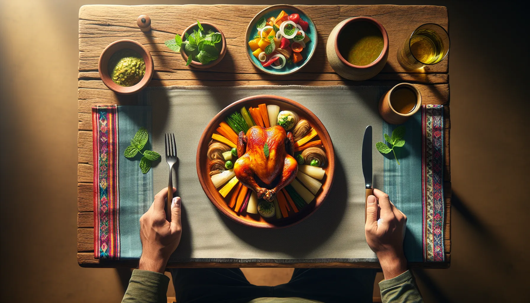 Pressure-Cooked Peruvian Adobo Chicken with Seasonal Vegetables plated