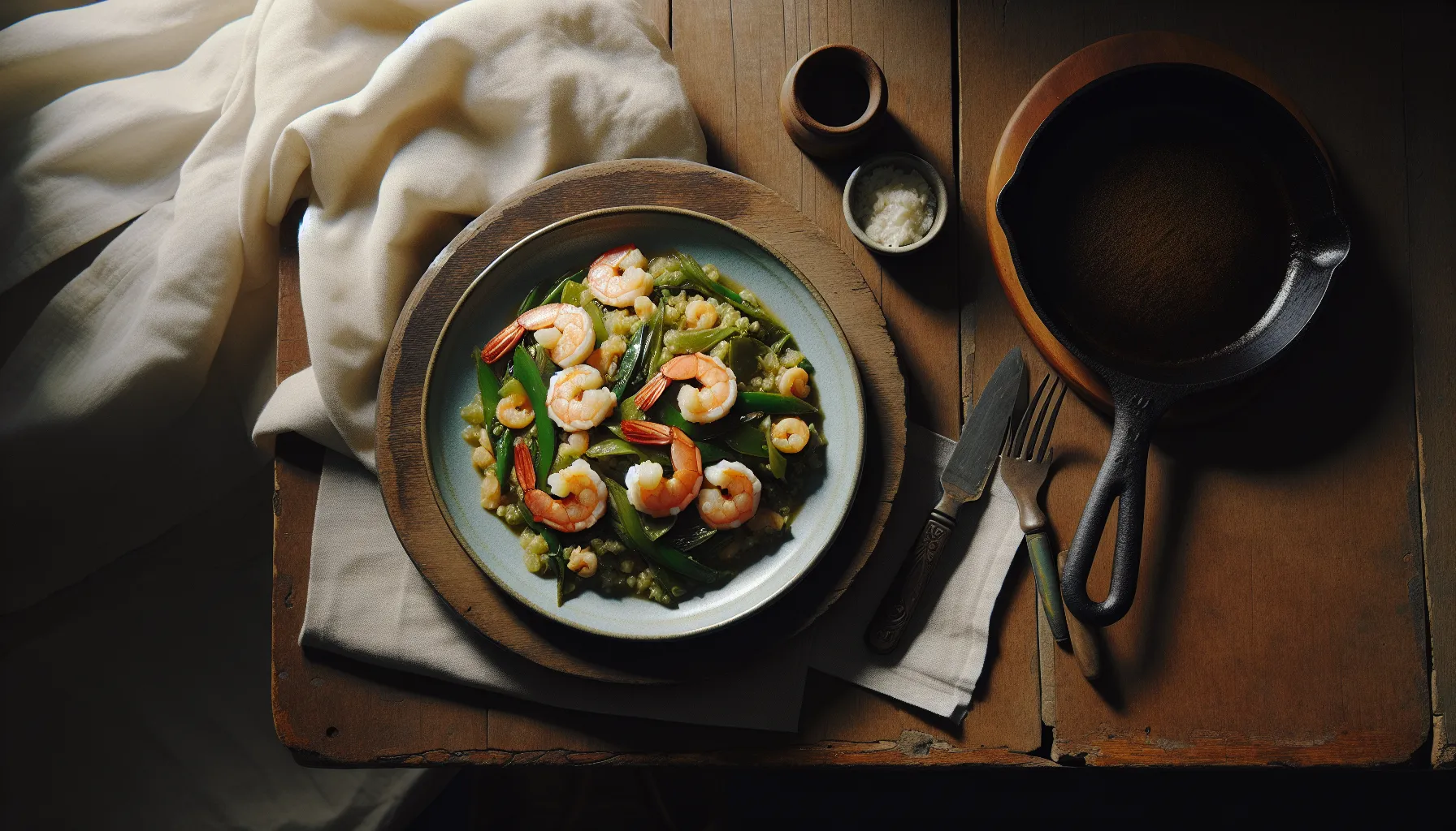 Ginataang Guisantes with Shrimp plated