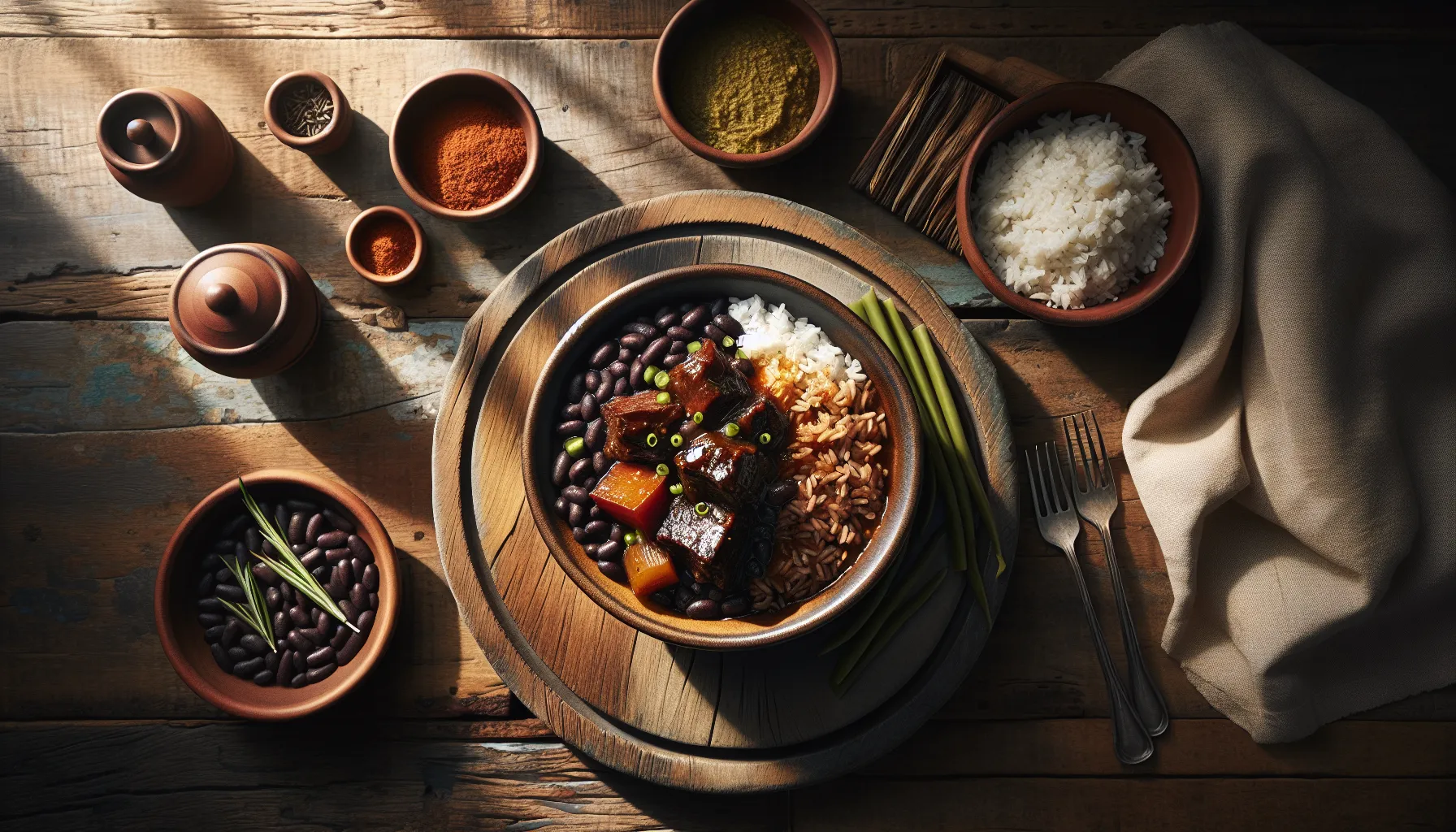 Slow-Braised Caribbean Oxtail with Black Beans and Rice Grain Bowl plated