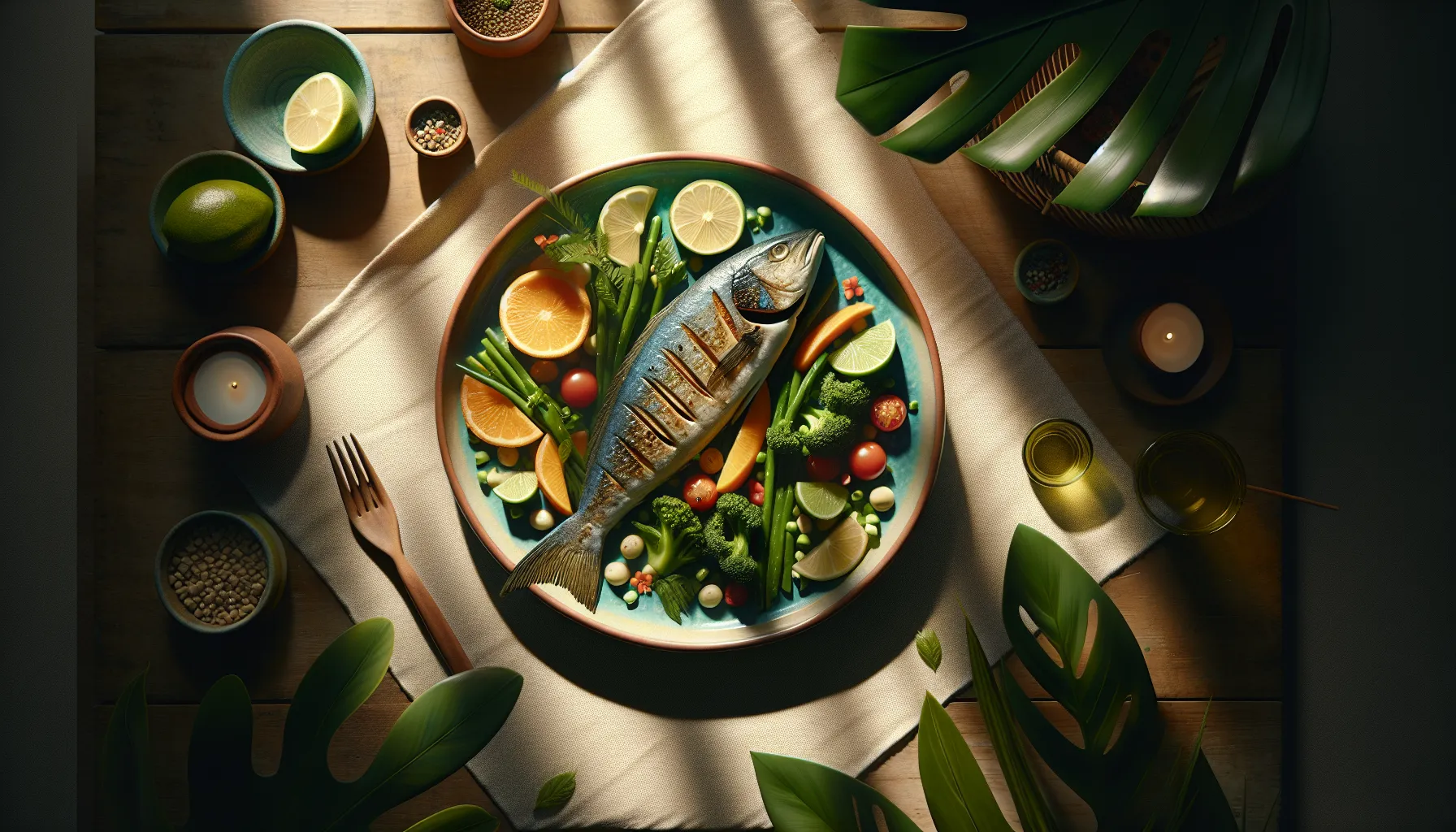 Caribbean Steamed Fish with Tropical Vegetables plated