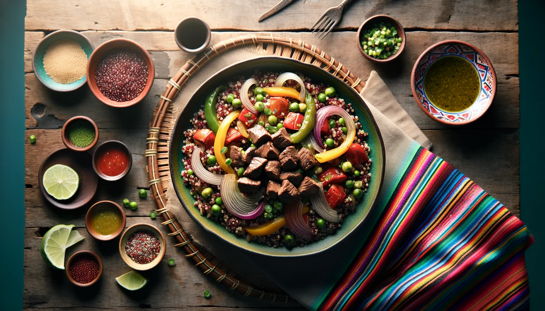 Peruvian Quinoa and Beef Stir-Fry plated
