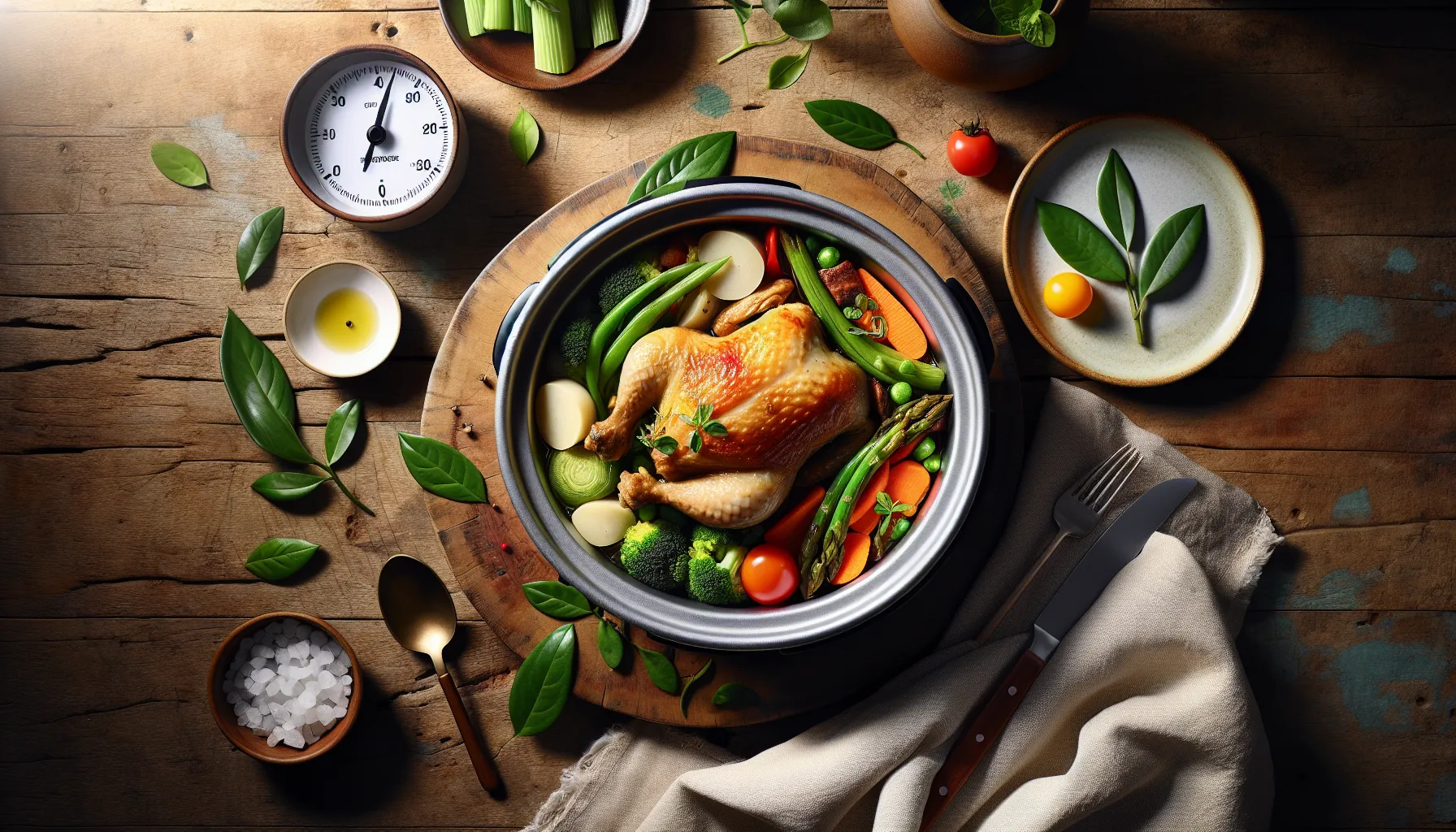 Pressure Cooker Chicken Afritada with Seasonal Vegetables plated