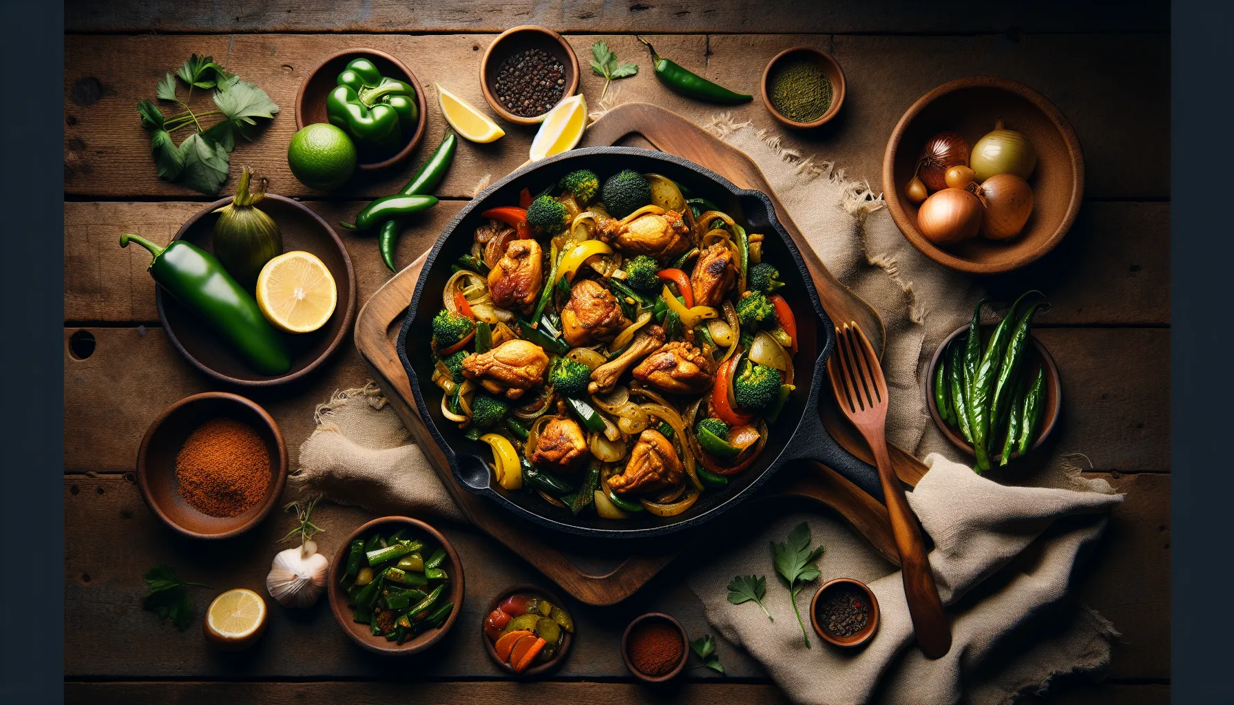 Ethiopian-Inspired Stir-Fried Chicken with Seasonal Vegetables plated
