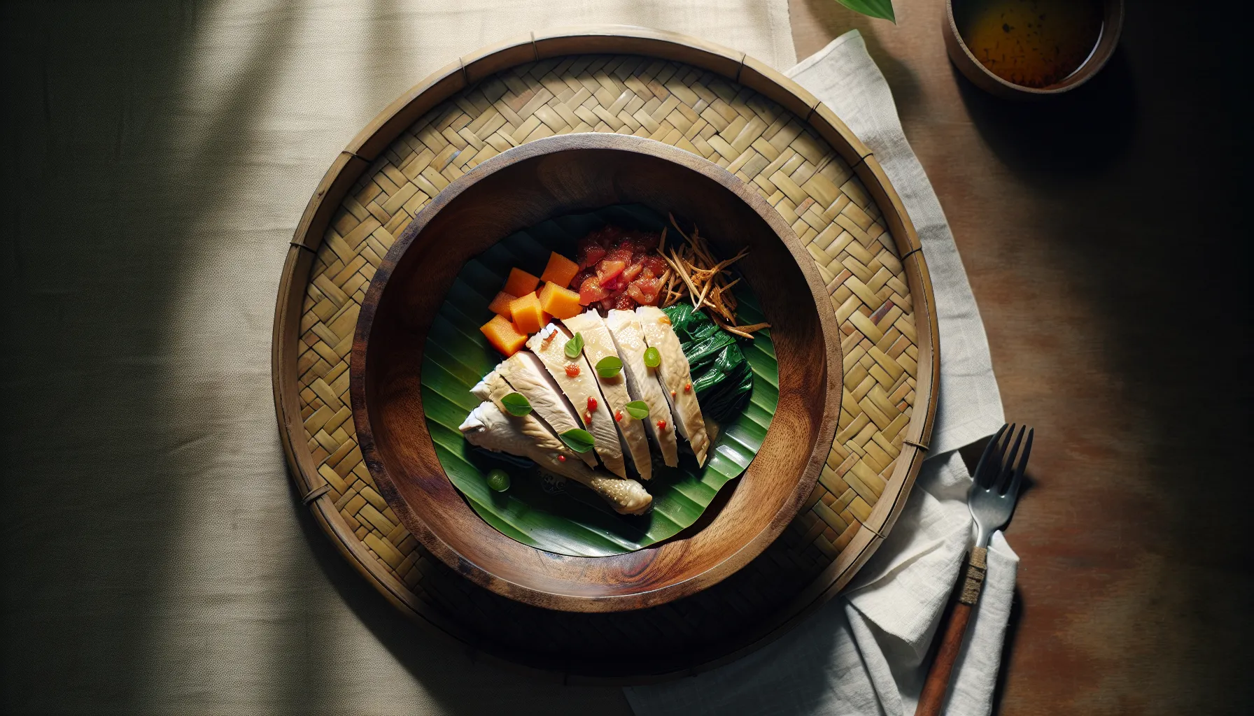 Indonesian Poached Chicken with Tropical Fruit Sambal plated