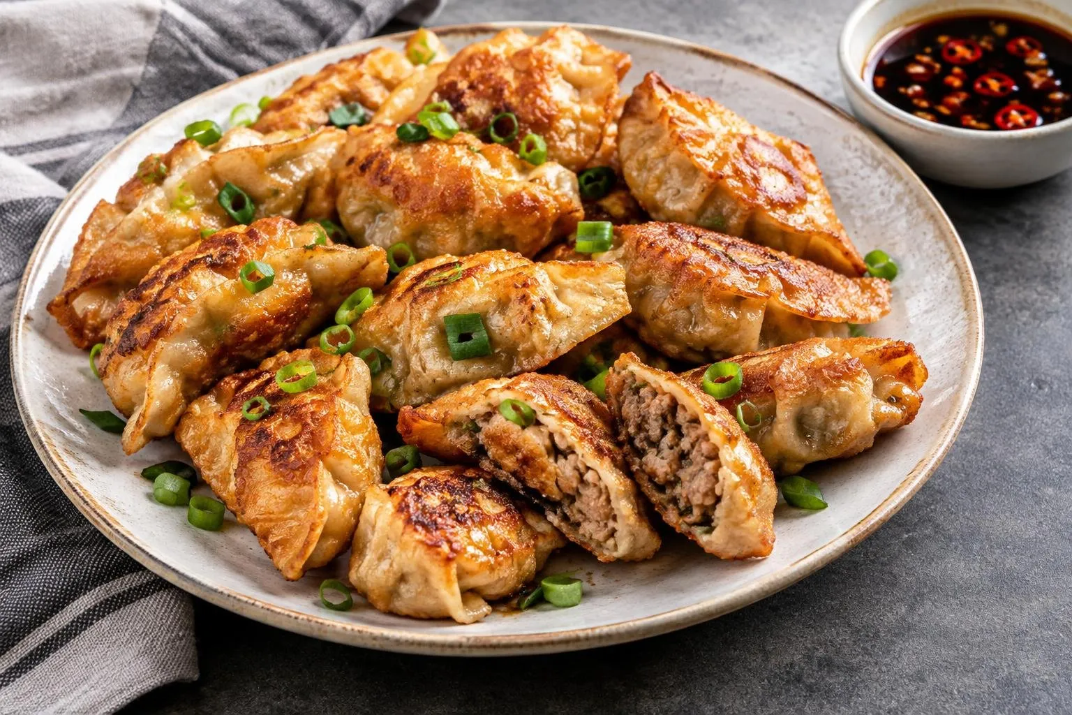 Adobong Prito (Fried Adobo Dumplings) plated and ready to serve