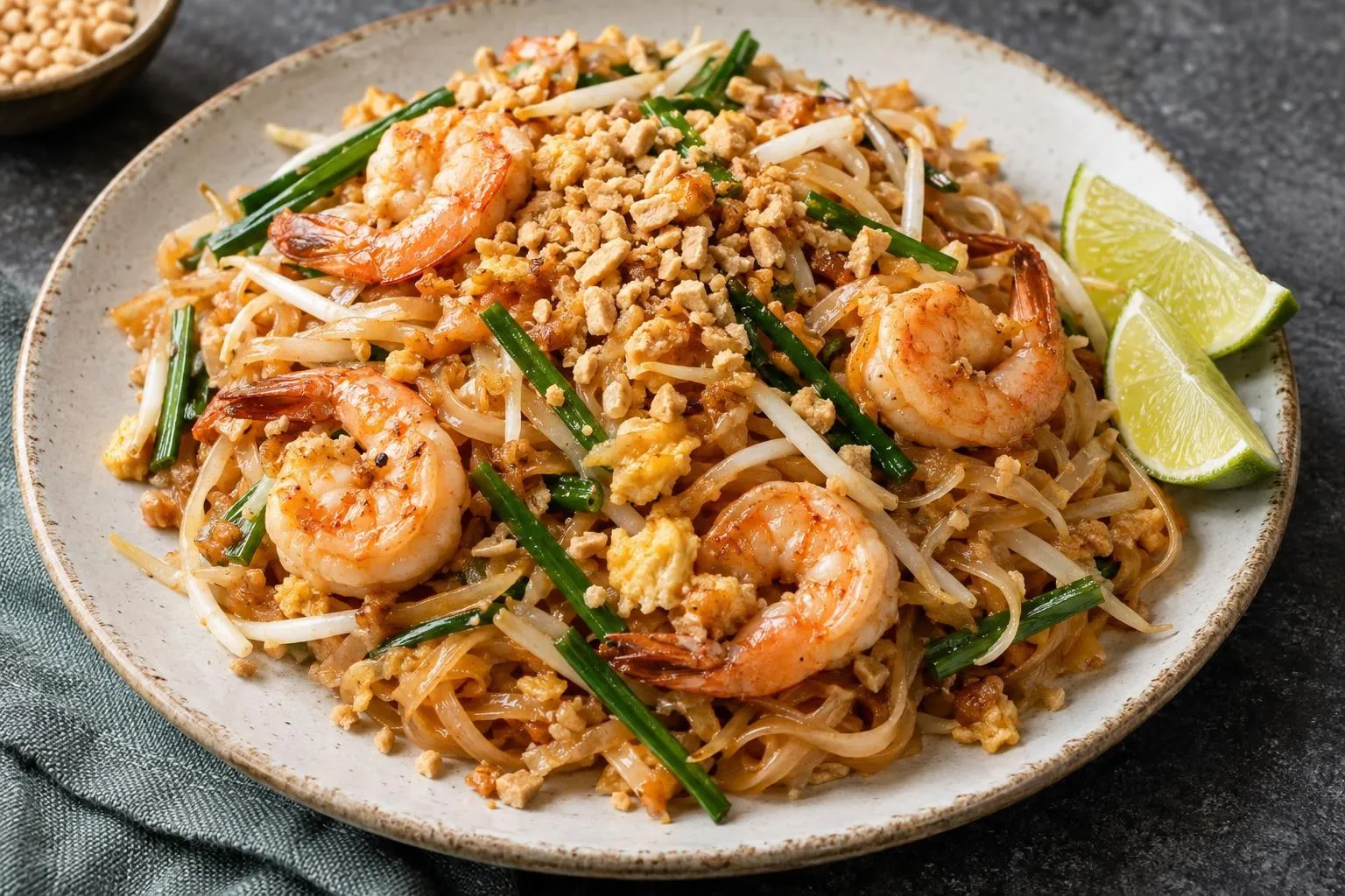Pad Thai plated and ready to serve