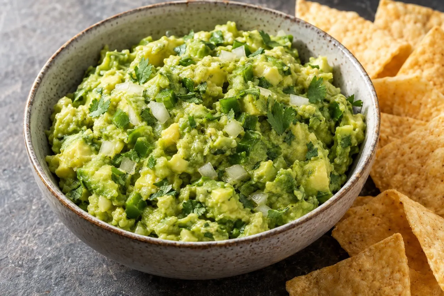 Fork-Mashed Guacamole plated and ready to serve
